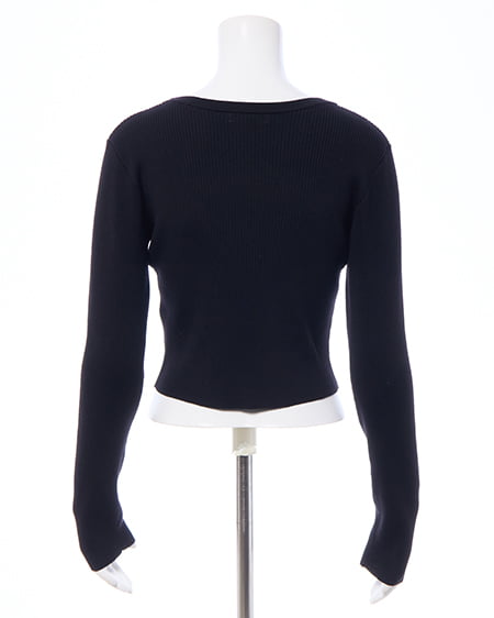 INGNI（イング） メタルプリントリブニット ｸﾛ