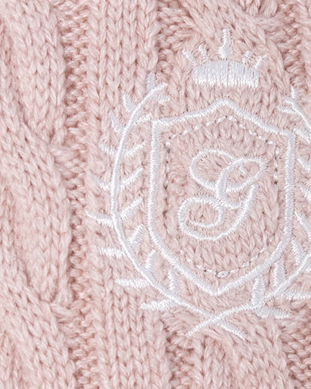 INGNI(イング) シャツレイヤード風ケーブルニット ピンク/オフホワイト