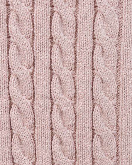 INGNI(イング) シャツレイヤード風ケーブルニット ピンク/オフホワイト