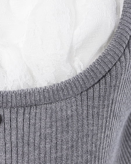 INGNI（イング） フロントレースドッキングニット ｸﾞﾚｰ/ｵﾌﾎﾜｲﾄ