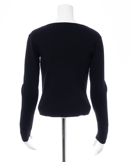 INGNI（イング） フロントレースドッキングニット ｸﾛ/ｵﾌﾎﾜｲﾄ