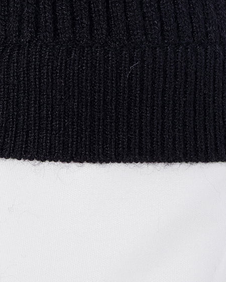 INGNI（イング） シャツドッキングフロントリボンニット ｸﾛ/ｵﾌﾎﾜｲﾄ