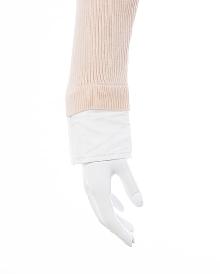 INGNI（イング） シャツドッキングフロントリボンニット ﾍﾞｰｼﾞｭ/ｵﾌﾎﾜｲﾄ