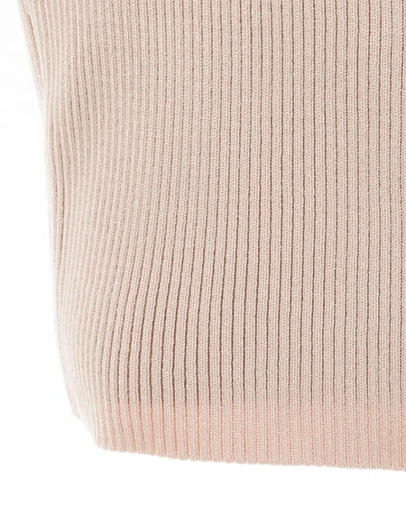 INGNI（イング） シャツドッキングフロントリボンニット ﾍﾞｰｼﾞｭ/ｵﾌﾎﾜｲﾄ