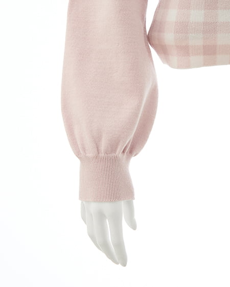 INGNI（イング） ボレロレイヤード風リボンギンガムチェックニット ｵﾌﾋﾟﾝｸ/ﾁｪｯｸ