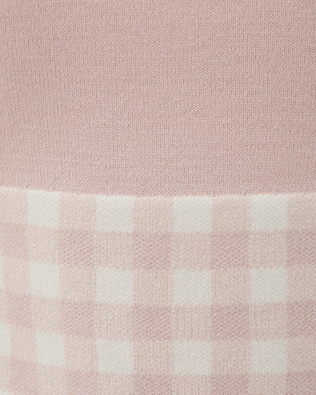 INGNI（イング） ボレロレイヤード風リボンギンガムチェックニット ｵﾌﾋﾟﾝｸ/ﾁｪｯｸ