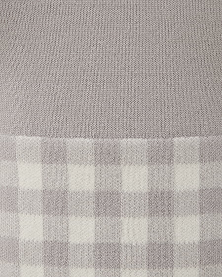 INGNI（イング） ボレロレイヤード風リボンギンガムチェックニット ｵﾌﾗｲﾄｸﾞﾚｰ/ﾁｪｯｸ