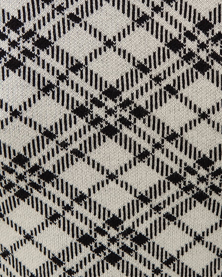 INGNI（イング） フロントフリルドッキングチェック柄ニット ｱｲﾎﾞﾘｰ/ｸﾛ