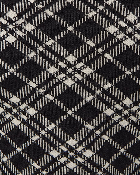 INGNI（イング） フロントフリルドッキングチェック柄ニット ｸﾛ/ｱｲﾎﾞﾘｰ