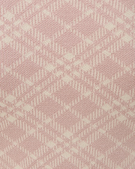 INGNI（イング） フロントフリルドッキングチェック柄ニット ﾋﾟﾝｸ/ｵﾌﾎﾜｲﾄ