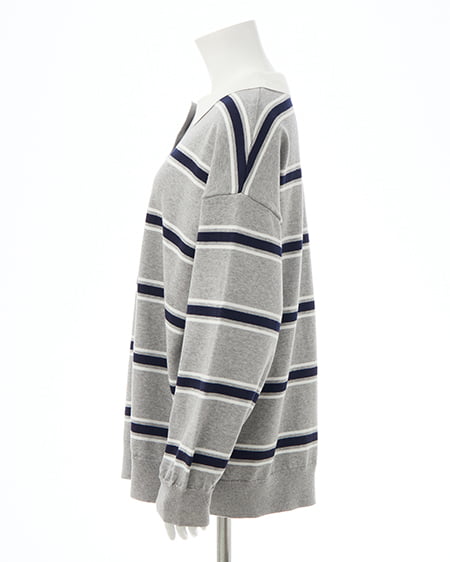 INGNI（イング） ボーダーポロニット ｸﾞﾚｰ