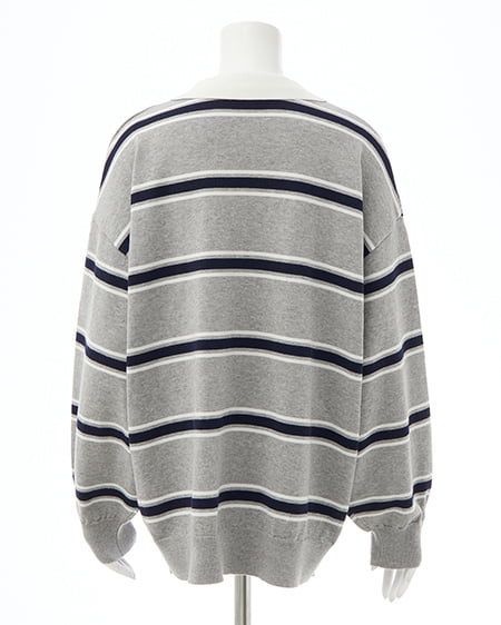 INGNI（イング） ボーダーポロニット ｸﾞﾚｰ