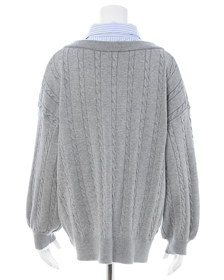 INGNI（イング） シャツドッキングVネックニット ｸﾞﾚｰ