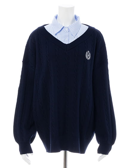 INGNI（イング） シャツドッキングVネックニット ｺﾝ