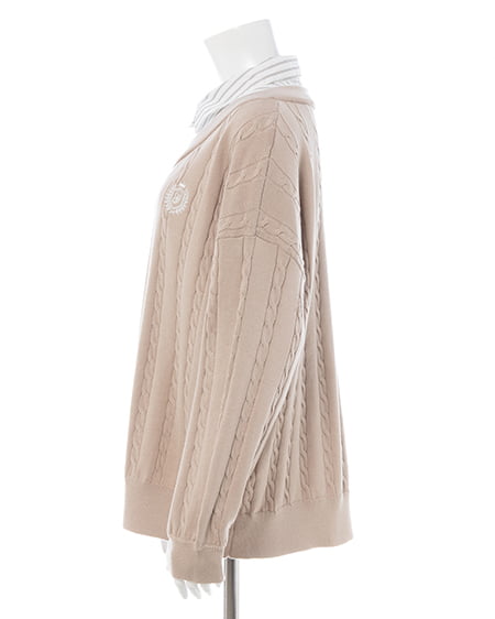 INGNI（イング） シャツドッキングVネックニット ﾍﾞｰｼﾞｭ