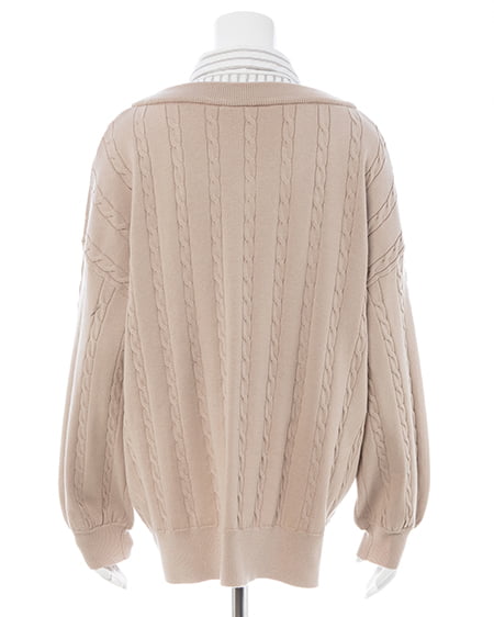 INGNI（イング） シャツドッキングVネックニット ﾍﾞｰｼﾞｭ