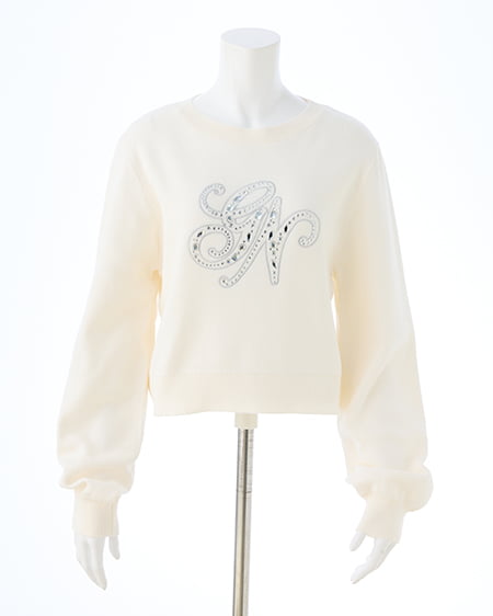 INGNI(イング) イニシャルビジューロゴニット オフホワイト