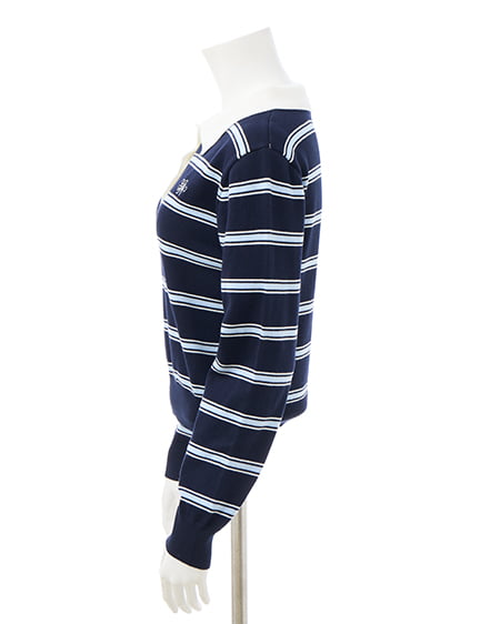 INGNI（イング） ショート丈ボーダーポロニット ｺﾝ