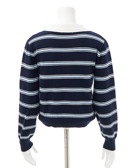 INGNI（イング） ショート丈ボーダーポロニット ｺﾝ