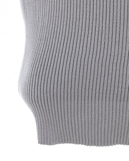 INGNI（イング） ラインストーンチェーンオフショルフリルニット ｸﾞﾚｰ/ｵﾌﾎﾜｲﾄ