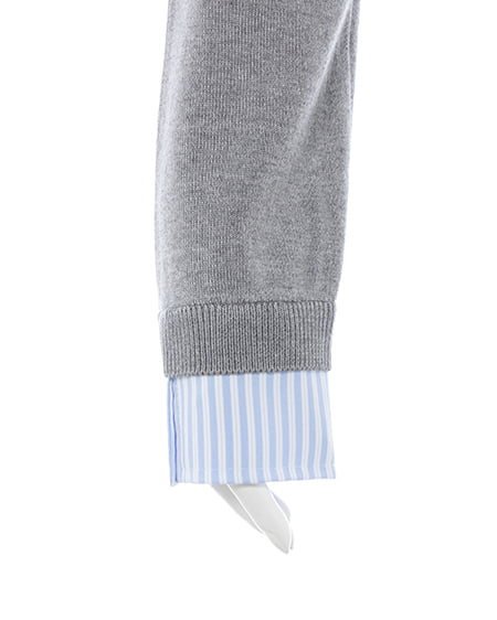 INGNI（イング） ボウタイドッキングニット ｸﾞﾚｰ/ﾌﾞﾙｰｽﾄﾗｲﾌﾟ