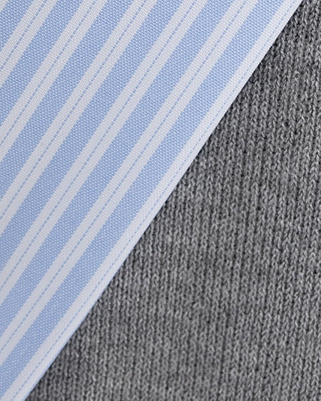 INGNI（イング） ボウタイドッキングニット ｸﾞﾚｰ/ﾌﾞﾙｰｽﾄﾗｲﾌﾟ