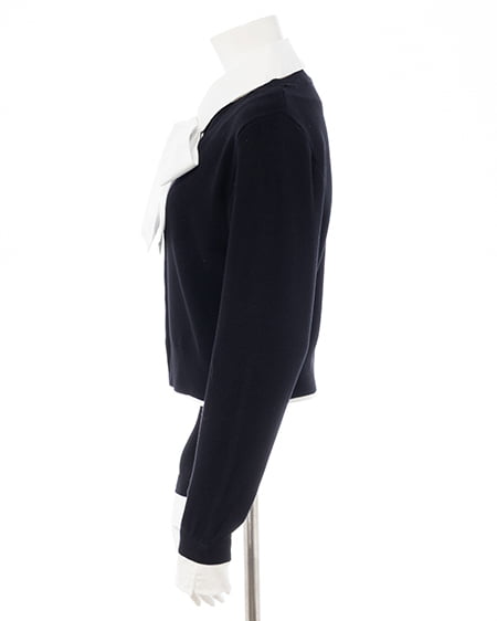 INGNI（イング） ボウタイドッキングニット ｸﾛ/ｵﾌﾎﾜｲﾄ