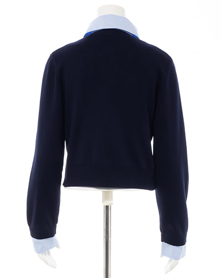 INGNI（イング） ボウタイドッキングニット ｺﾝ/ﾌﾞﾙｰ