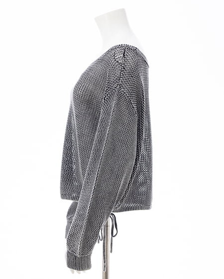 INGNI（イング） ウォッシュドロストメッシュニット ｸﾛ