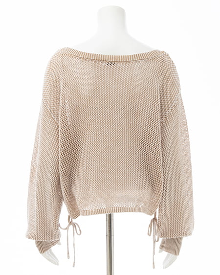 INGNI（イング） ウォッシュドロストメッシュニット ﾍﾞｰｼﾞｭ