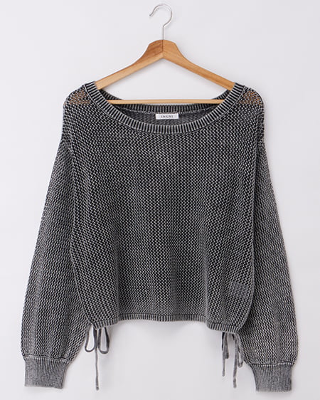 ウォッシュドロストメッシュニット