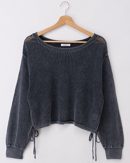 ウォッシュドロストメッシュニット