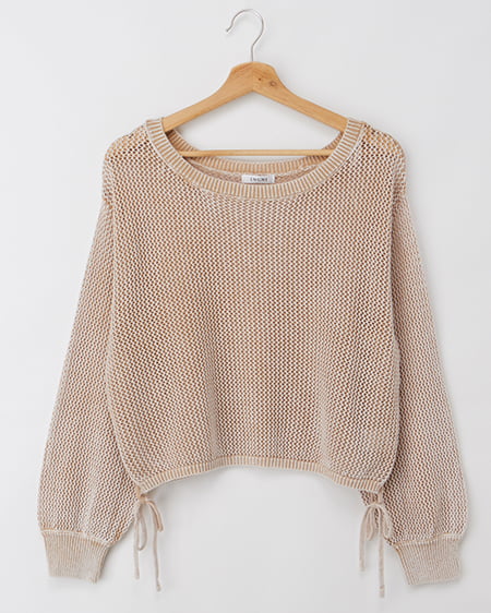 ウォッシュドロストメッシュニット