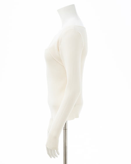 INGNI(イング) ビット付デコルテオープンリブニット オフホワイト