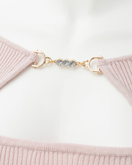 INGNI（イング） ビット付デコルテオープンリブニット ﾋﾟﾝｸ