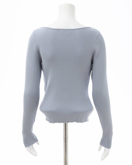 INGNI(イング) ビット付デコルテオープンリブニット サックス