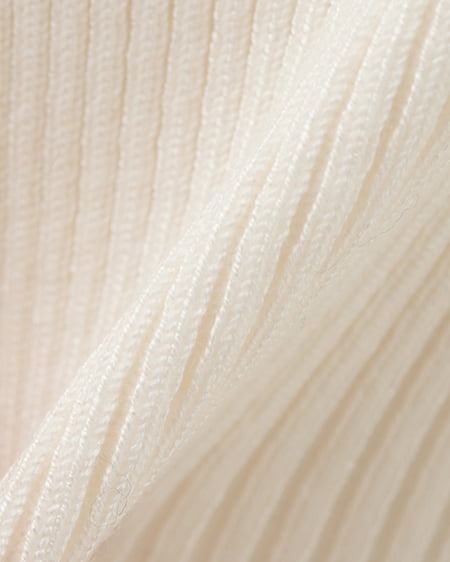 INGNI(イング) ワンショルビジュー付肩リボンニット オフホワイト