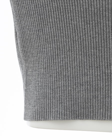 INGNI(イング) ワンショルビジュー付肩リボンニット グレー