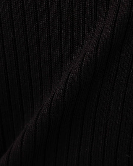 INGNI（イング） イニシャルビジューロゴ半袖リブニット ｸﾛ