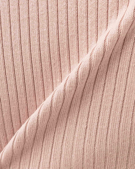 INGNI(イング) イニシャルビジューロゴ半袖リブニット ピンク