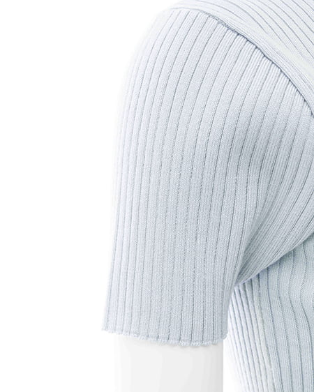 INGNI（イング） イニシャルビジューロゴ半袖リブニット ｻｯｸｽ