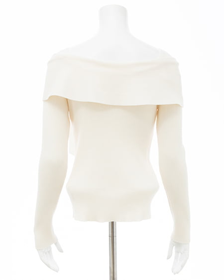 INGNI(イング) リボンオフショルニット アイボリー