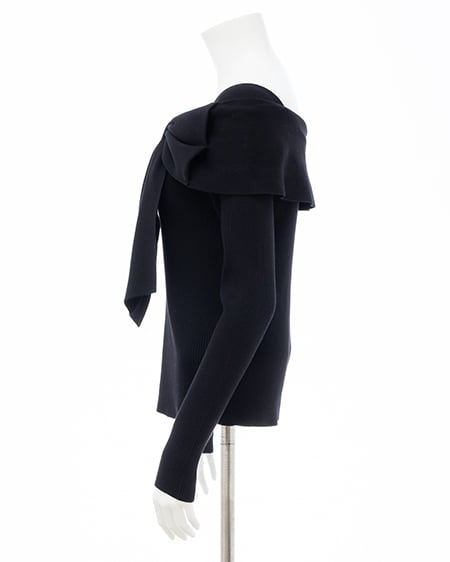 INGNI(イング) リボンオフショルニット クロ