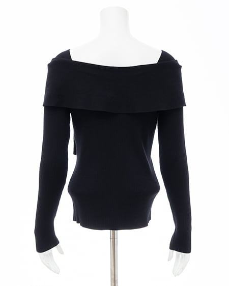 INGNI(イング) リボンオフショルニット クロ