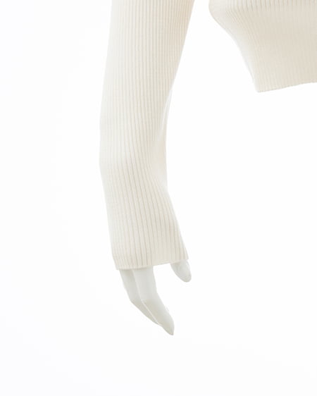 INGNI(イング) ワンショルドット肩リボンニット オフホワイト