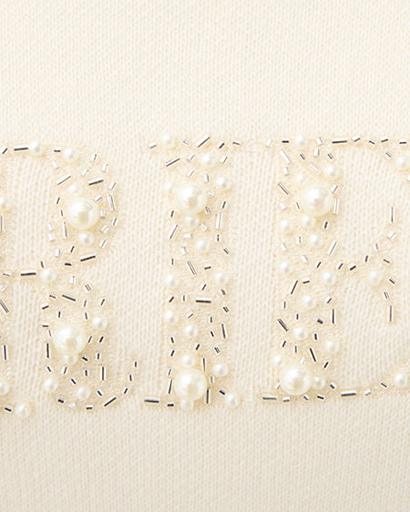 INGNI（イング） パールビジューロゴニット ｵﾌﾎﾜｲﾄ