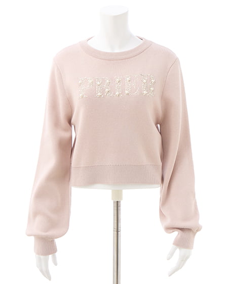 INGNI（イング） パールビジューロゴニット ﾋﾟﾝｸ