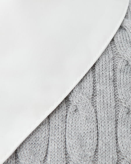 INGNI（イング） シャツレイヤード風ケーブルニット ｸﾞﾚｰ/ｵﾌﾎﾜｲﾄ