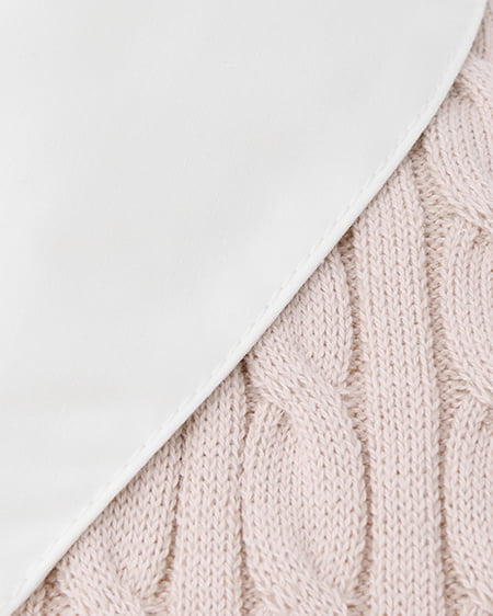 INGNI（イング） シャツレイヤード風ケーブルニット ﾋﾟﾝｸ/ｵﾌﾎﾜｲﾄ