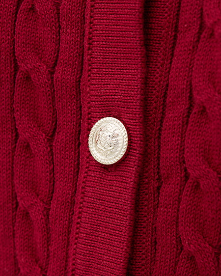 INGNI（イング） シャツレイヤード風ケーブルニット ｱｶ/ｵﾌﾎﾜｲﾄ